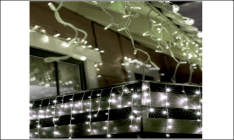 K�l �s belt�ri f�nyf�gg�ny, hideg feh�r, 150 LED